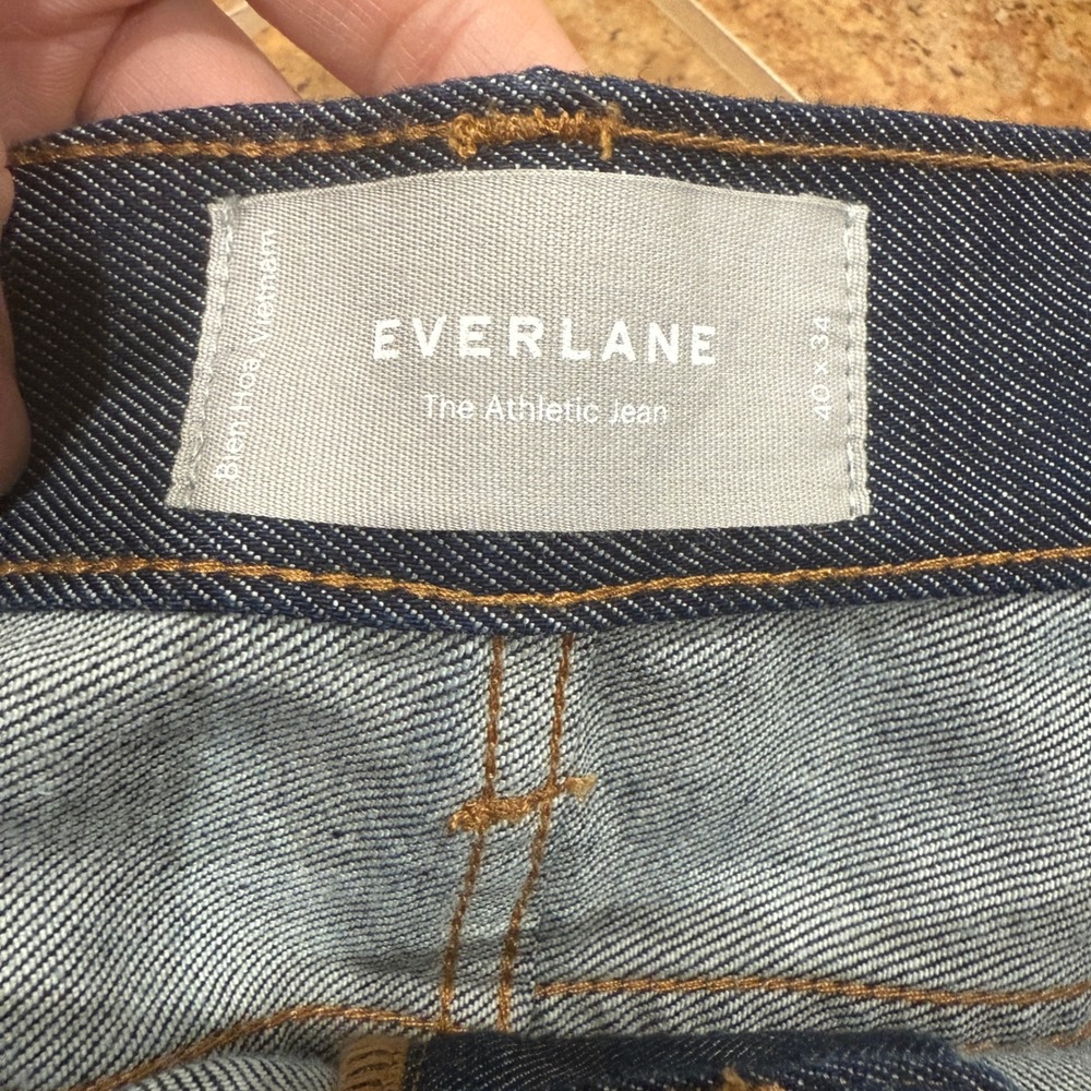 Everlane The Athletic Jean Mens 40x34 Dark Indigo Blue Denim‎ Pants NWT Cotton - Picture 3 of 11